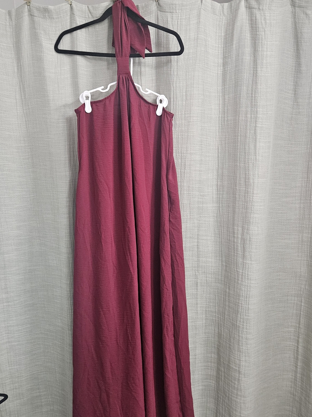 SHEIN Burgundy Halter Maxi Dress
